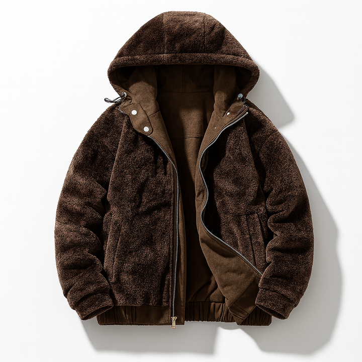 Leather Hooded Jacket