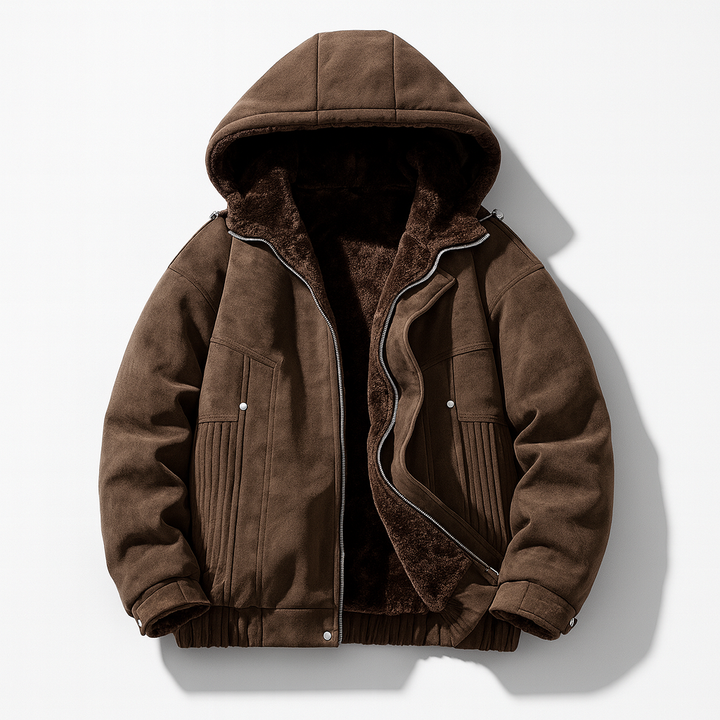 Leather Hooded Jacket