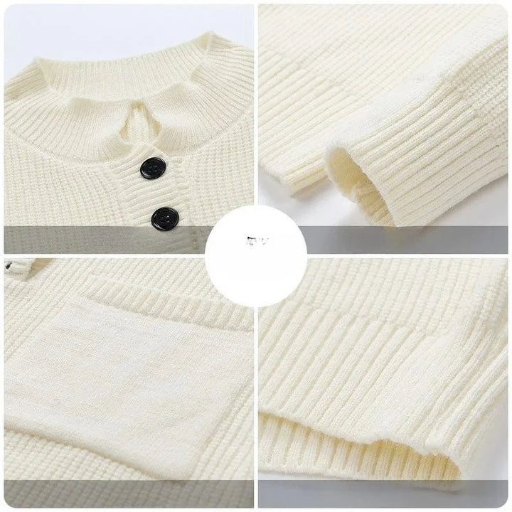 Timeless Henley Knit Pullover