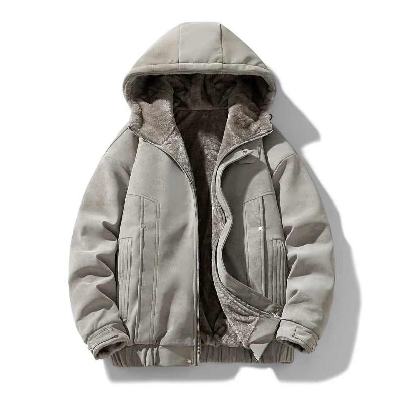 Leather Hooded Jacket