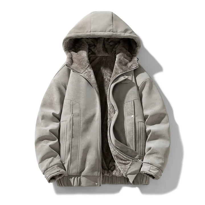 Leather Hooded Jacket