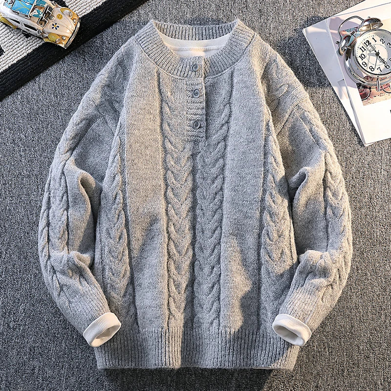Braided Henley Sweater