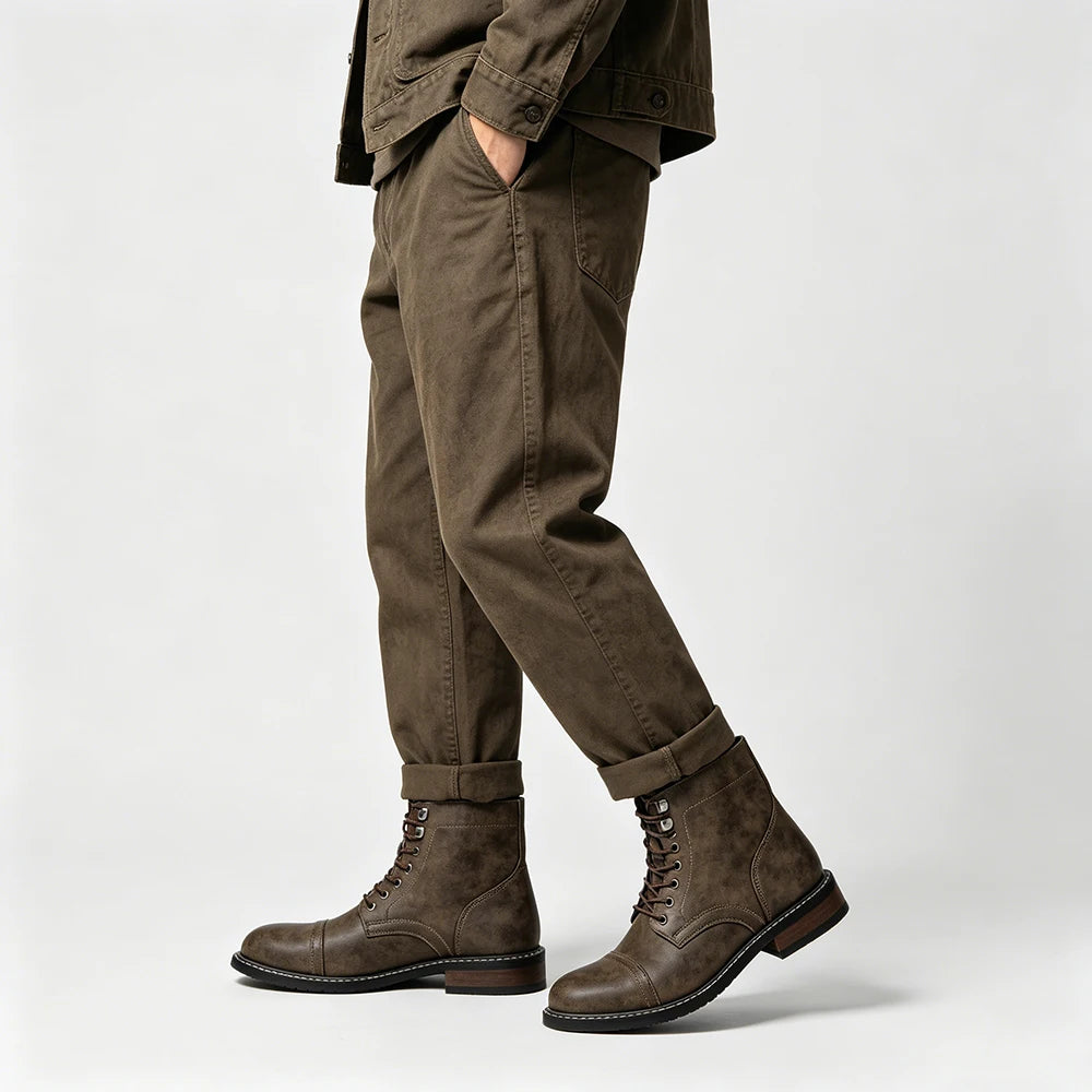 Leather Boots Casual Brand Retro 2026 Fashion Comfortable Boots Shoes Man