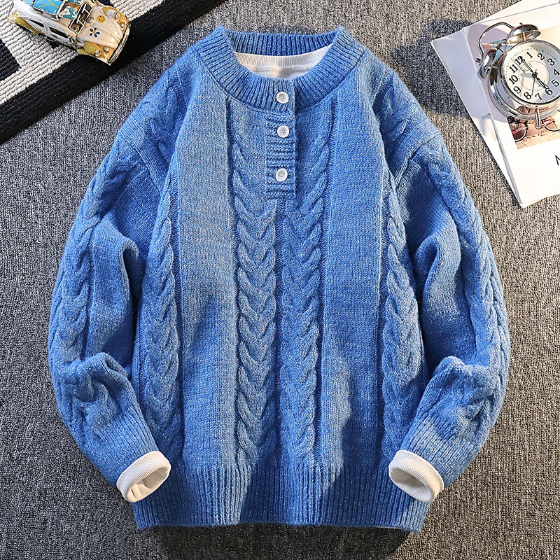 Braided Henley Sweater