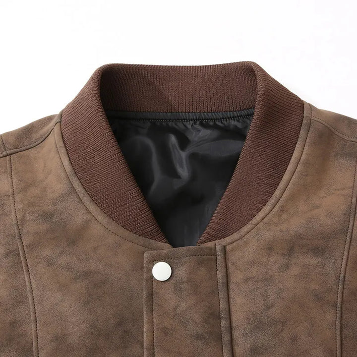 FAUX SUEDE BOMBER JACKET