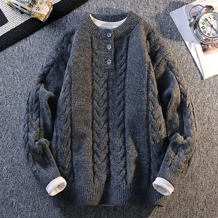 Braided Henley Sweater