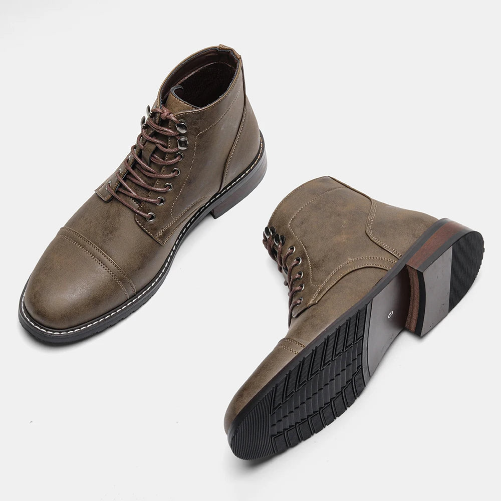 Leather Boots Casual Brand Retro 2026 Fashion Comfortable Boots Shoes Man