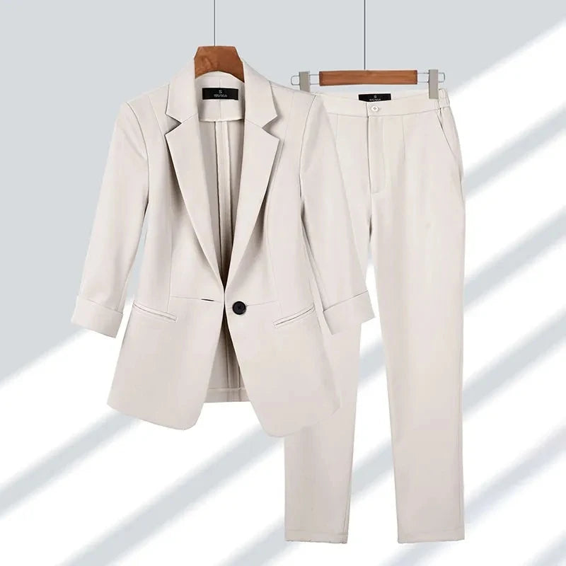 Tailored Cream Suit Set