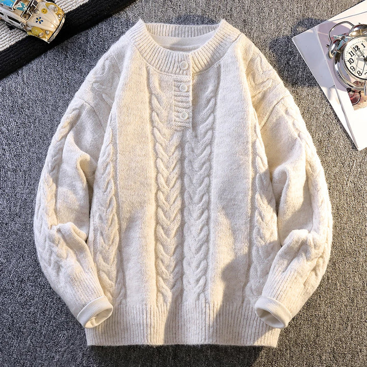 Braided Henley Sweater