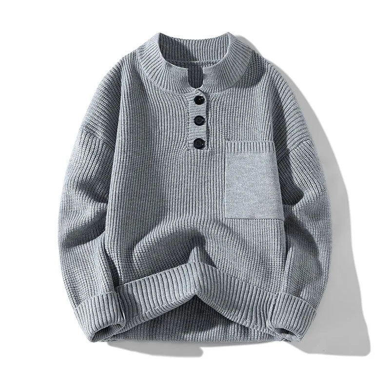 Timeless Henley Knit Pullover