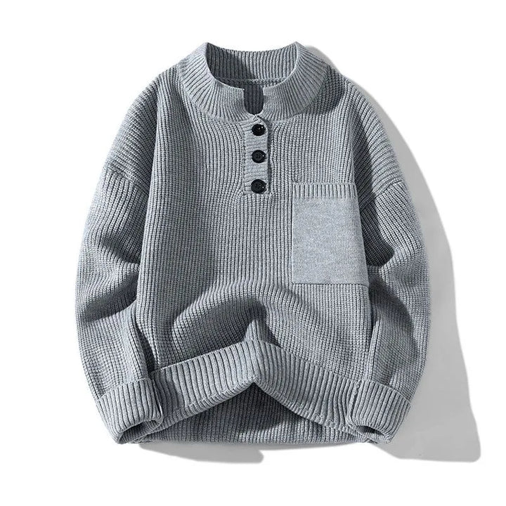 Timeless Henley Knit Pullover