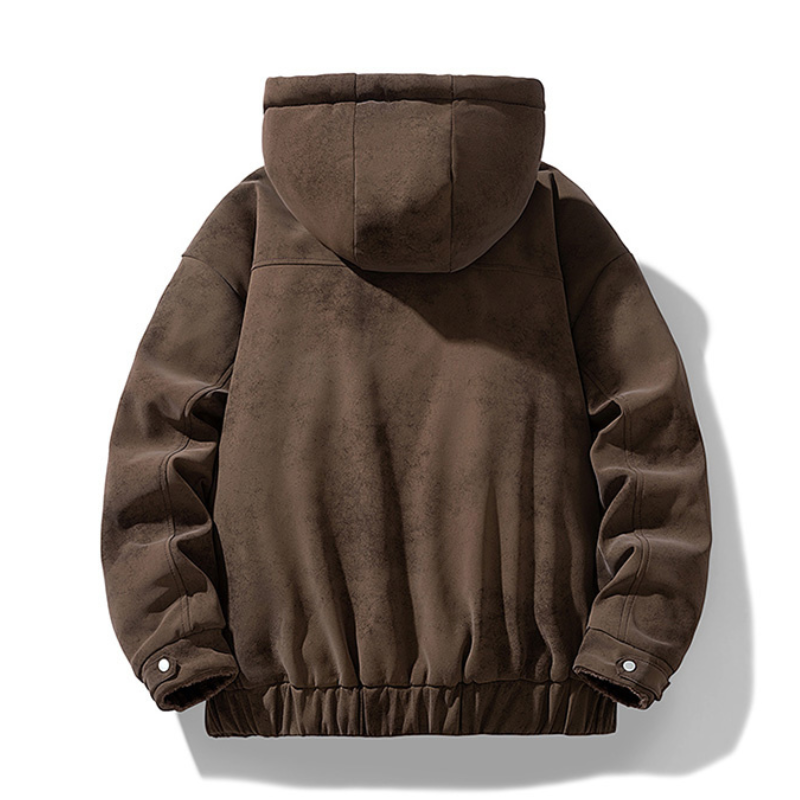 Leather Hooded Jacket